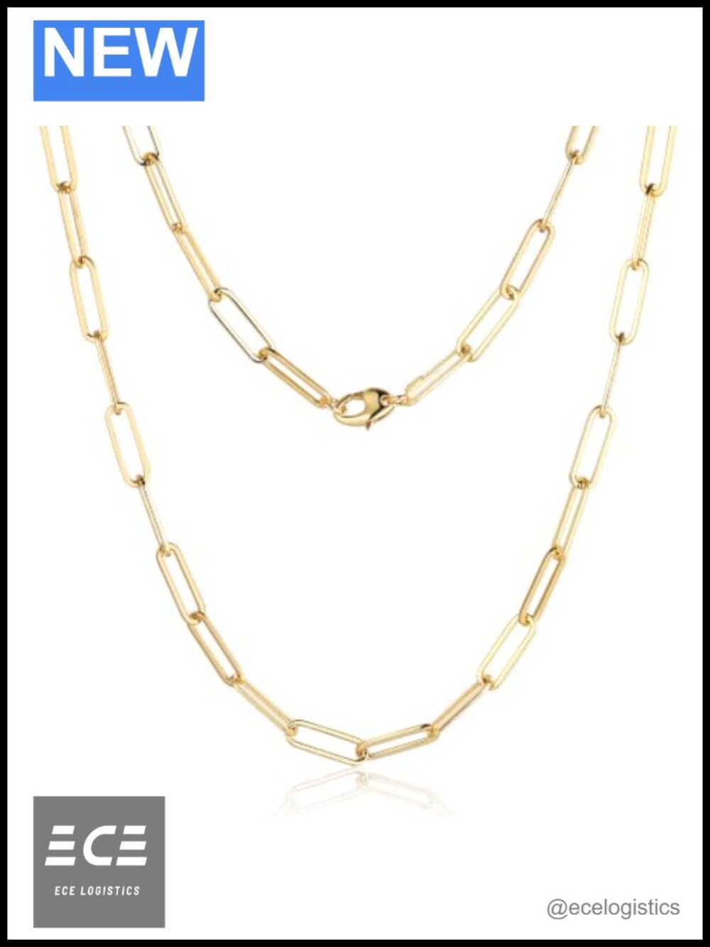5MM Paperclip Chain Necklace 14K Gold Filled Dainty Link Necklace